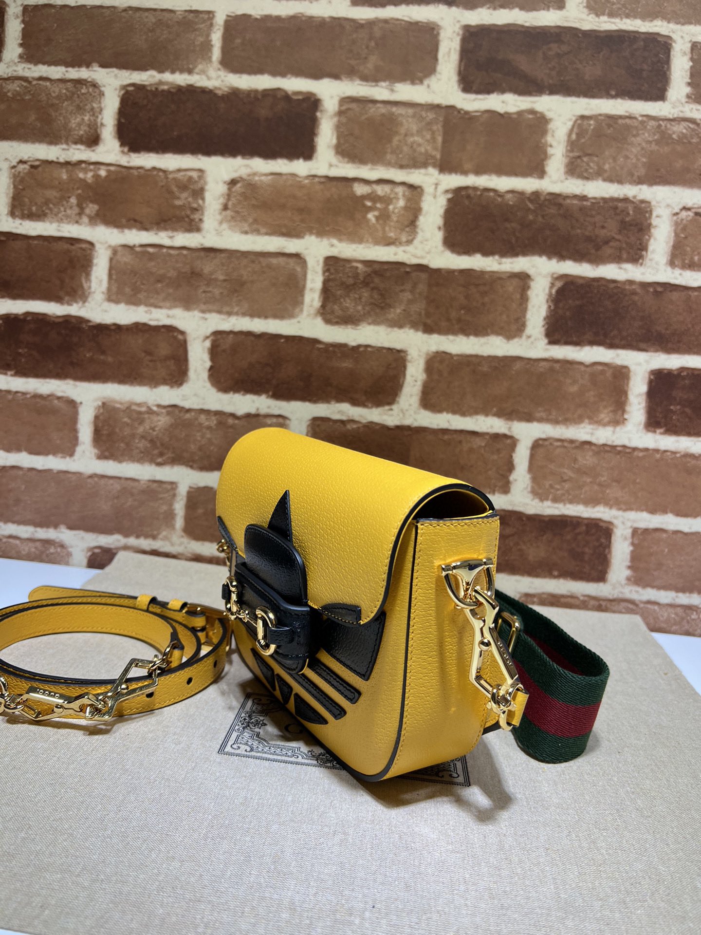 Gucci Adidas 1955 Horsebit Mini Bag Yellow