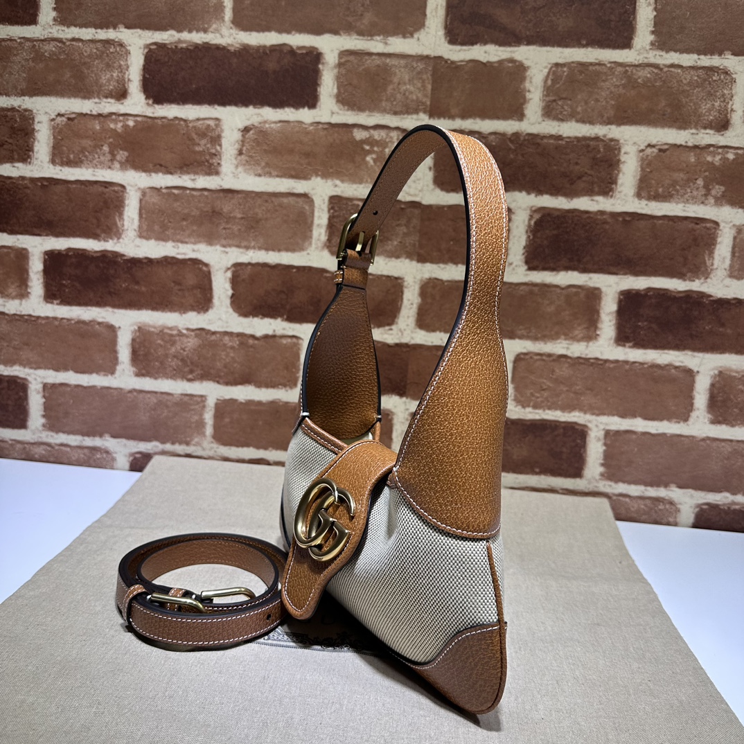 Gucci Aphrodite Small Hobo Shoulder Bag Beige Cotton