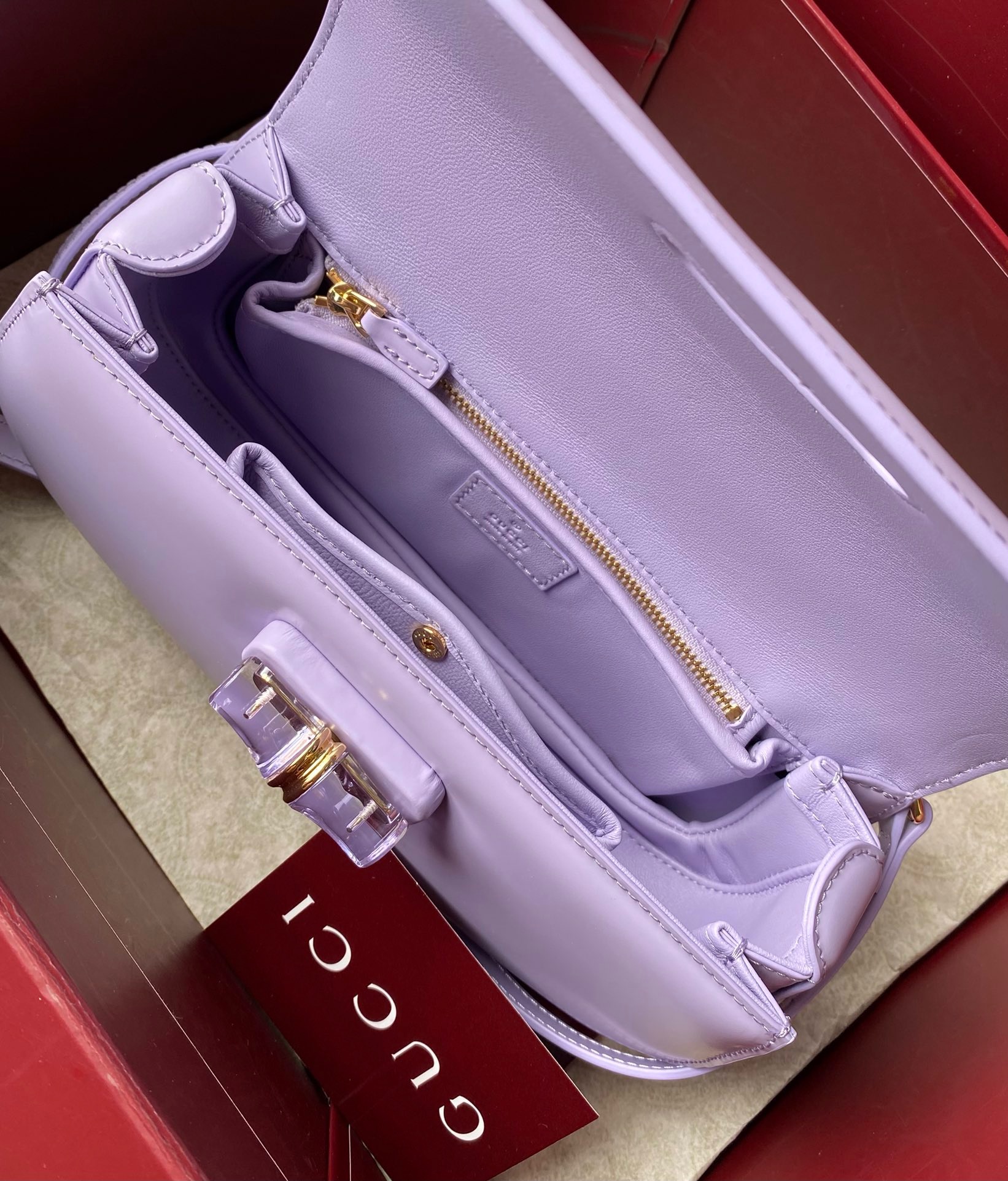 Gucci Lilac Bamboo Handle Bag: Stunning 2024 Premium Leather