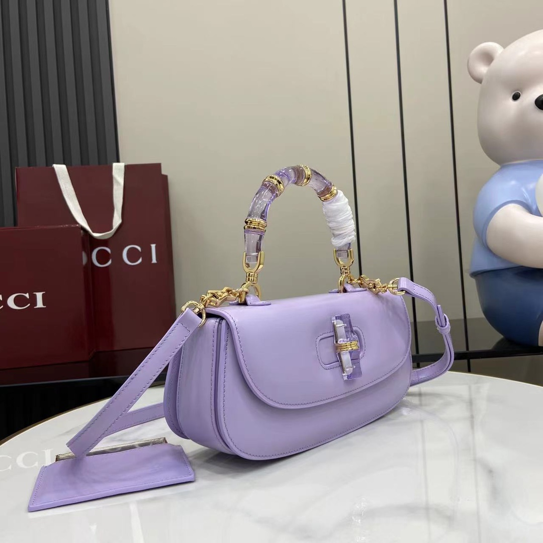 Gucci Bamboo Diva medium bag in lilac leather | GUCCI