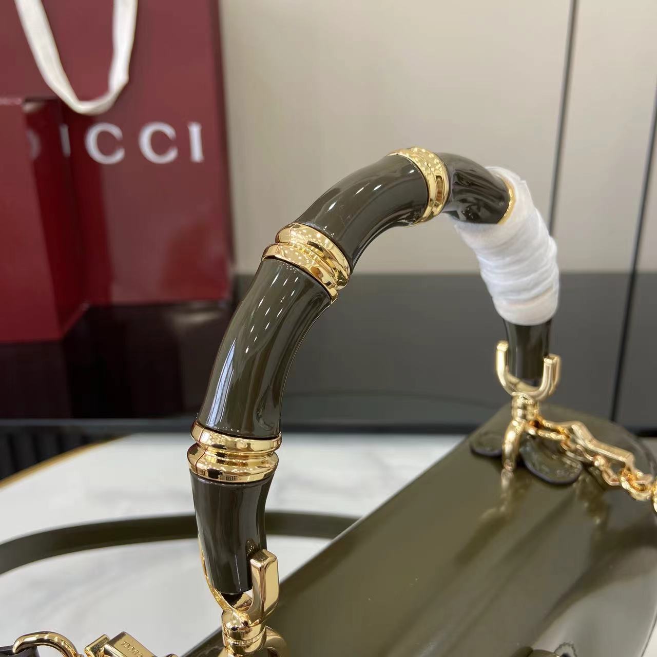 Gucci Bamboo Diva Small Handle 'Green' 827750-AAEVT-