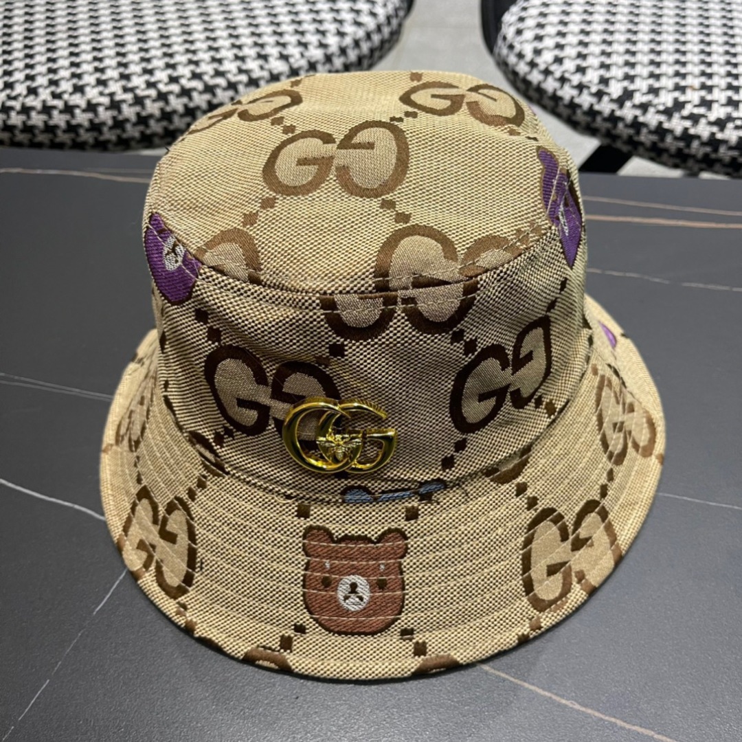 Gucci GG Teddy Bear Bucket Hat - Gucci Beige GG Teddy Bear Bucket Hat