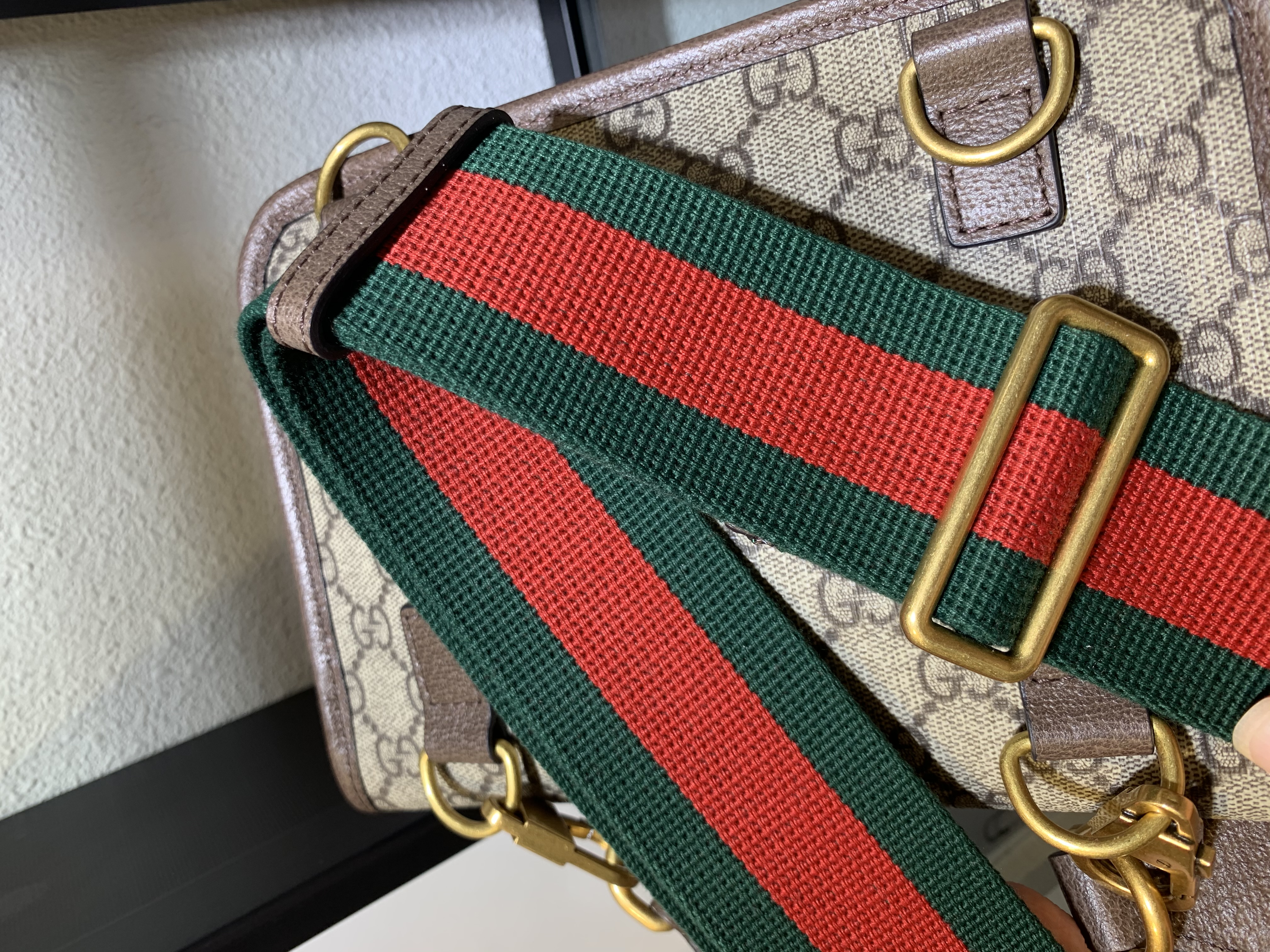 Gucci Beige GG Canvas Neo Vintage Belt Bag Brown Cloth