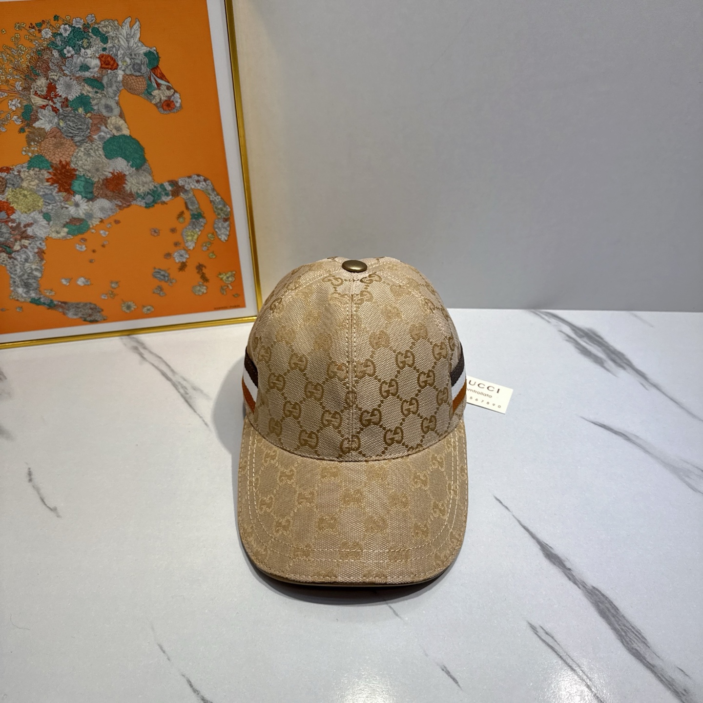 Gucci Beige GG Baseball Cap canvas - Gucci Beige GG Canvas Baseball