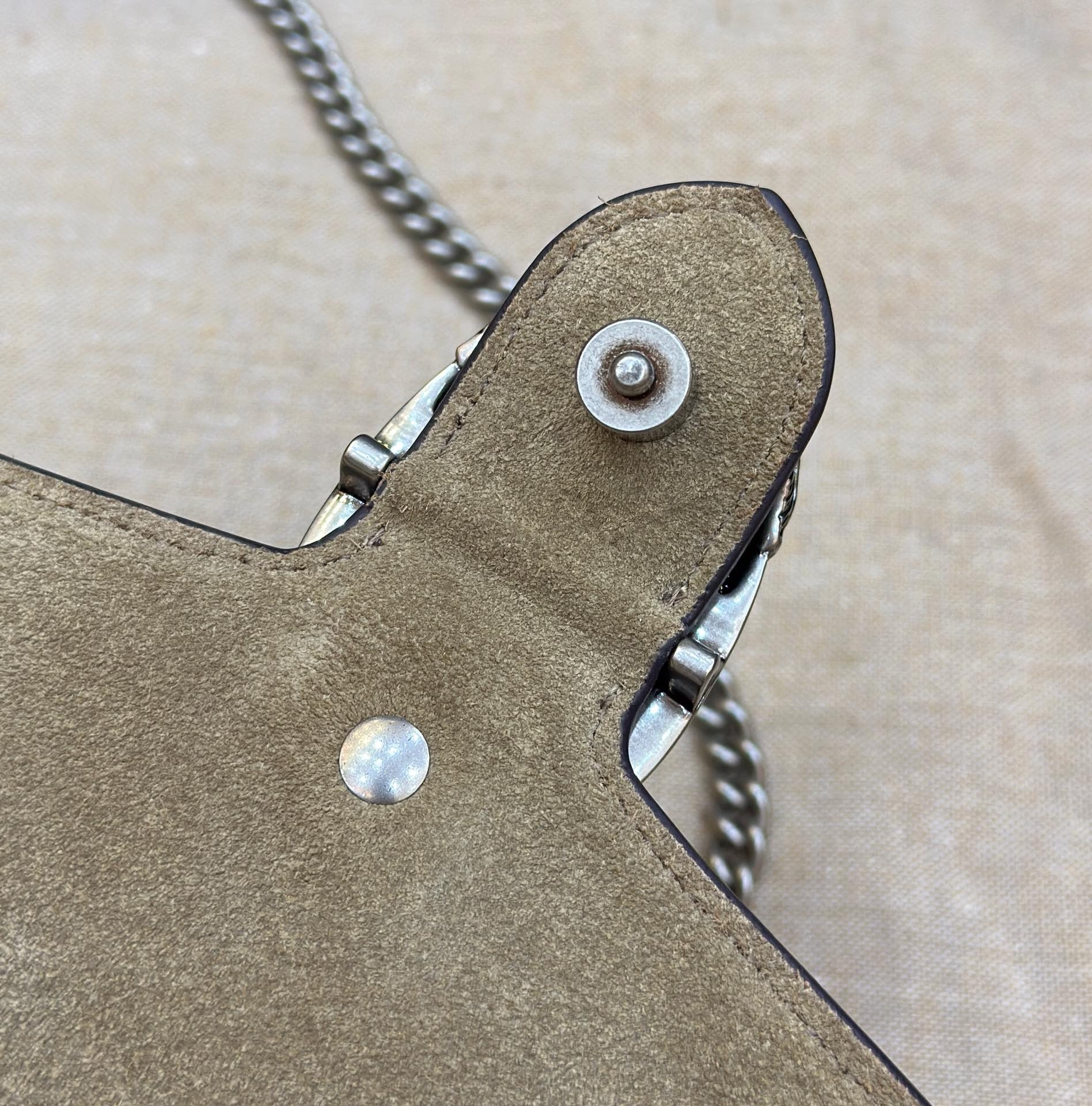 Gucci Beige GG Monogram Mini Dionysus Top Handle Bag Beige