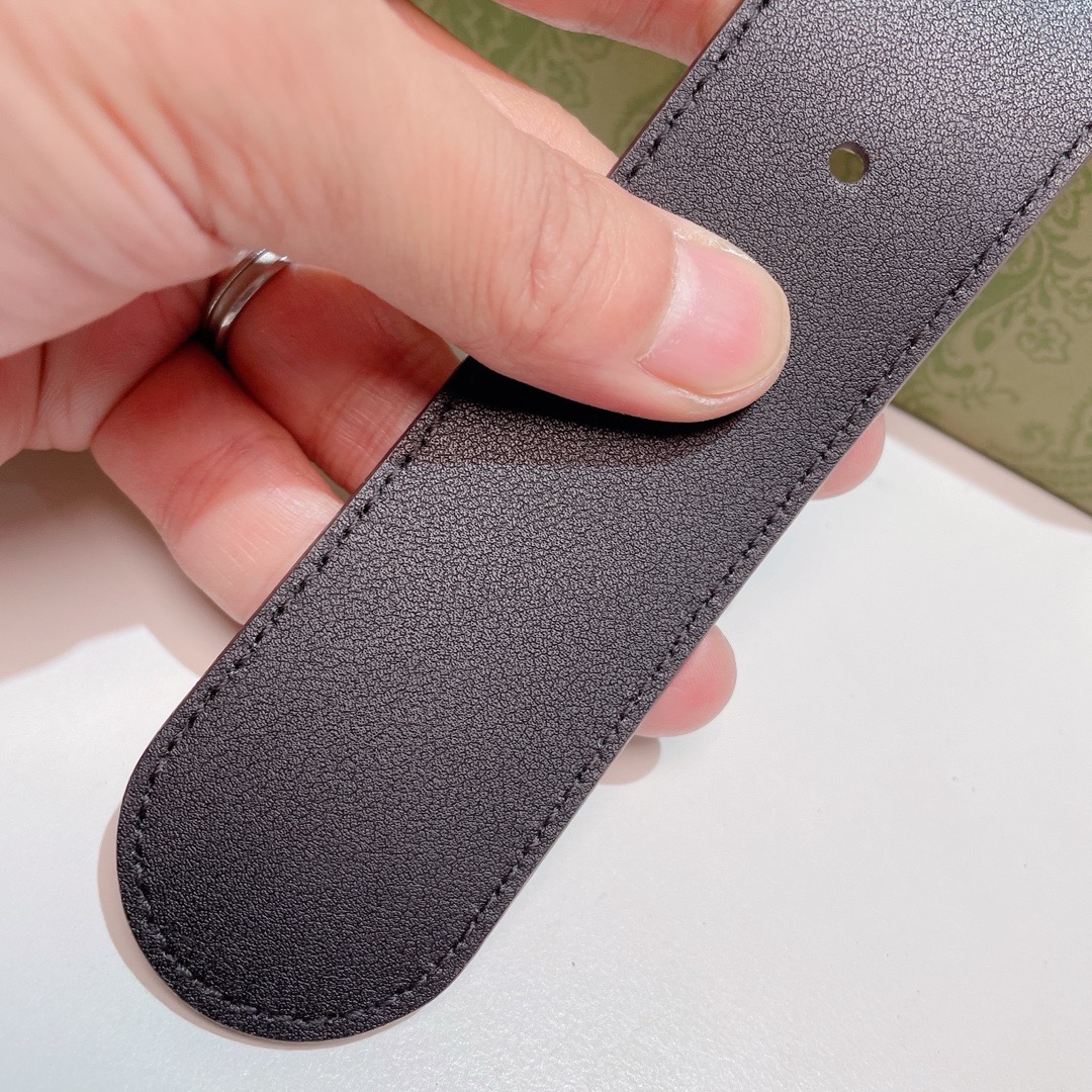 GUCCI Belt Men GG Interlocking Leather Beige Size 100/40 53368c