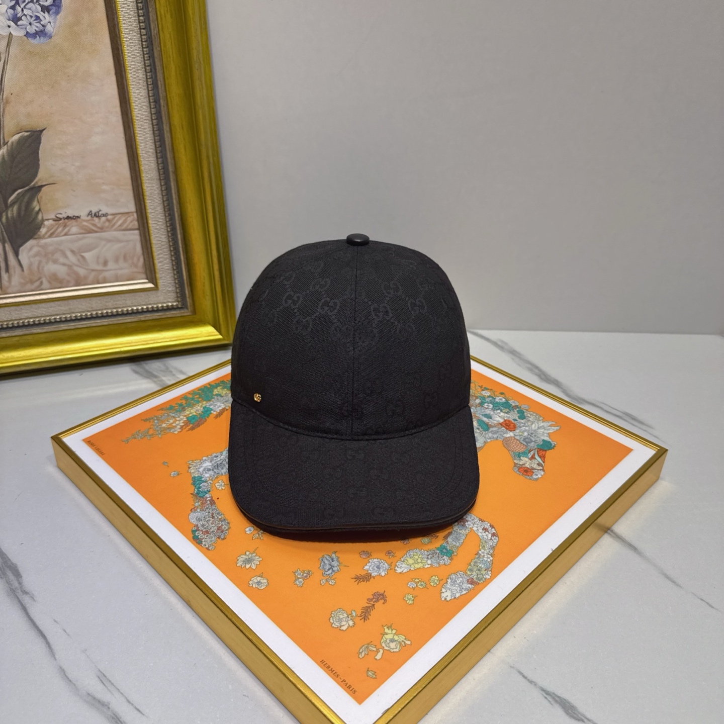 Gucci GG Jacquard Black Baseball Cap - Designer