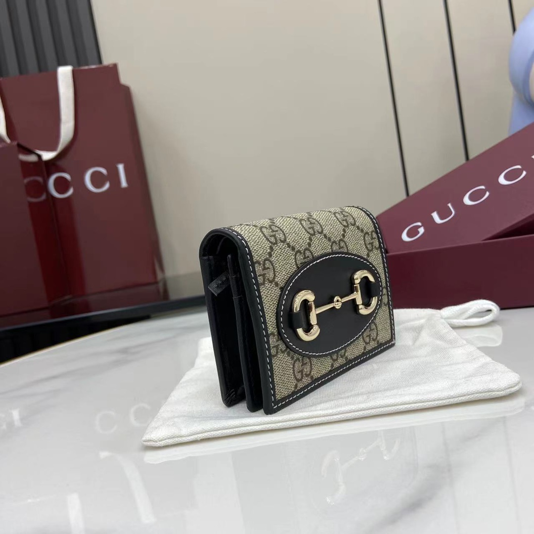 Gucci Black Leather GG Marmont Card Case Wallet | GUCCI