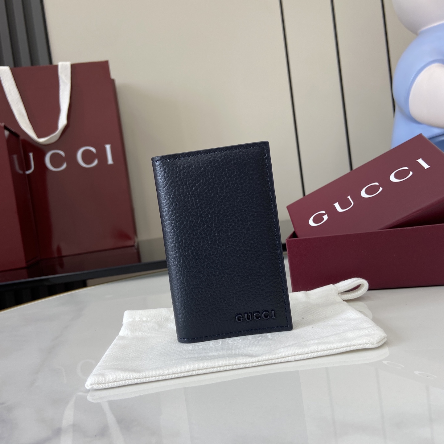 Gucci Navy Leather Card Holder