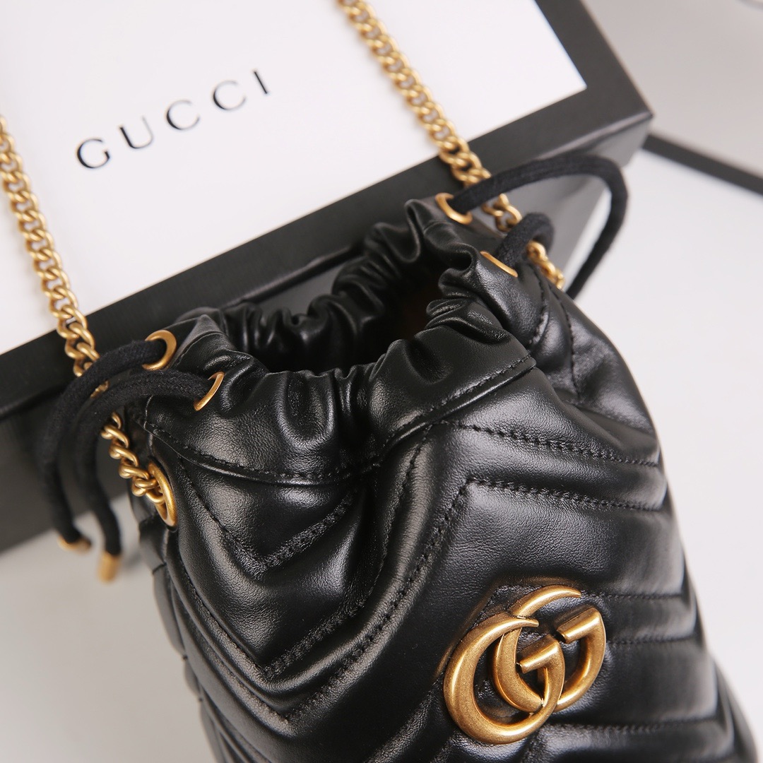 Gucci Black Marmont Mini Bucket Bag | Exclusive 2024 Luxury Handbag
