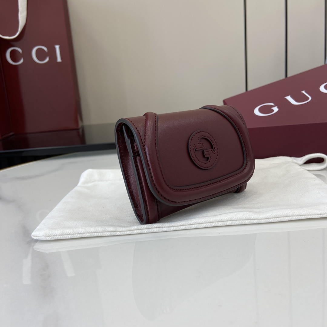 Gucci Blondie card case in Red Leather | GUCCI