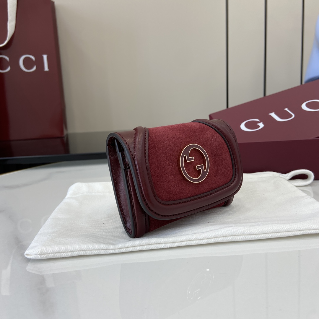 Gucci Blondie card case in Rosso Ancora red leather