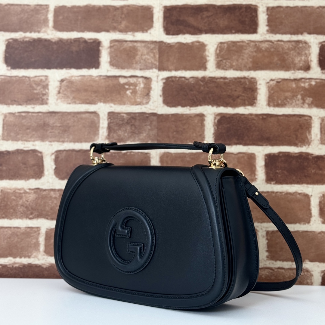 Gucci Blondie large top handle bag in black leather | GUCCI