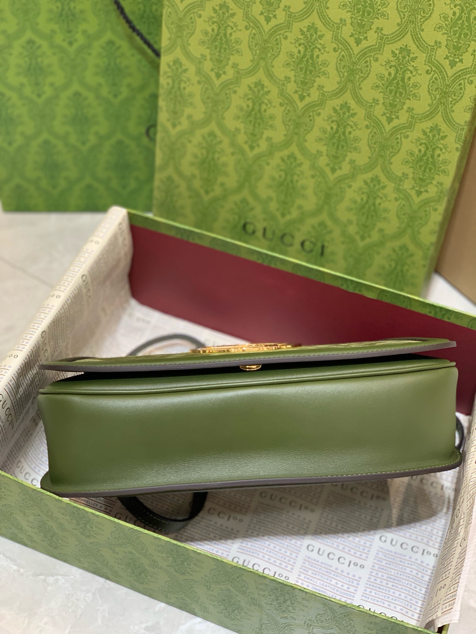 Gucci Blondie large top handle bag in dark green