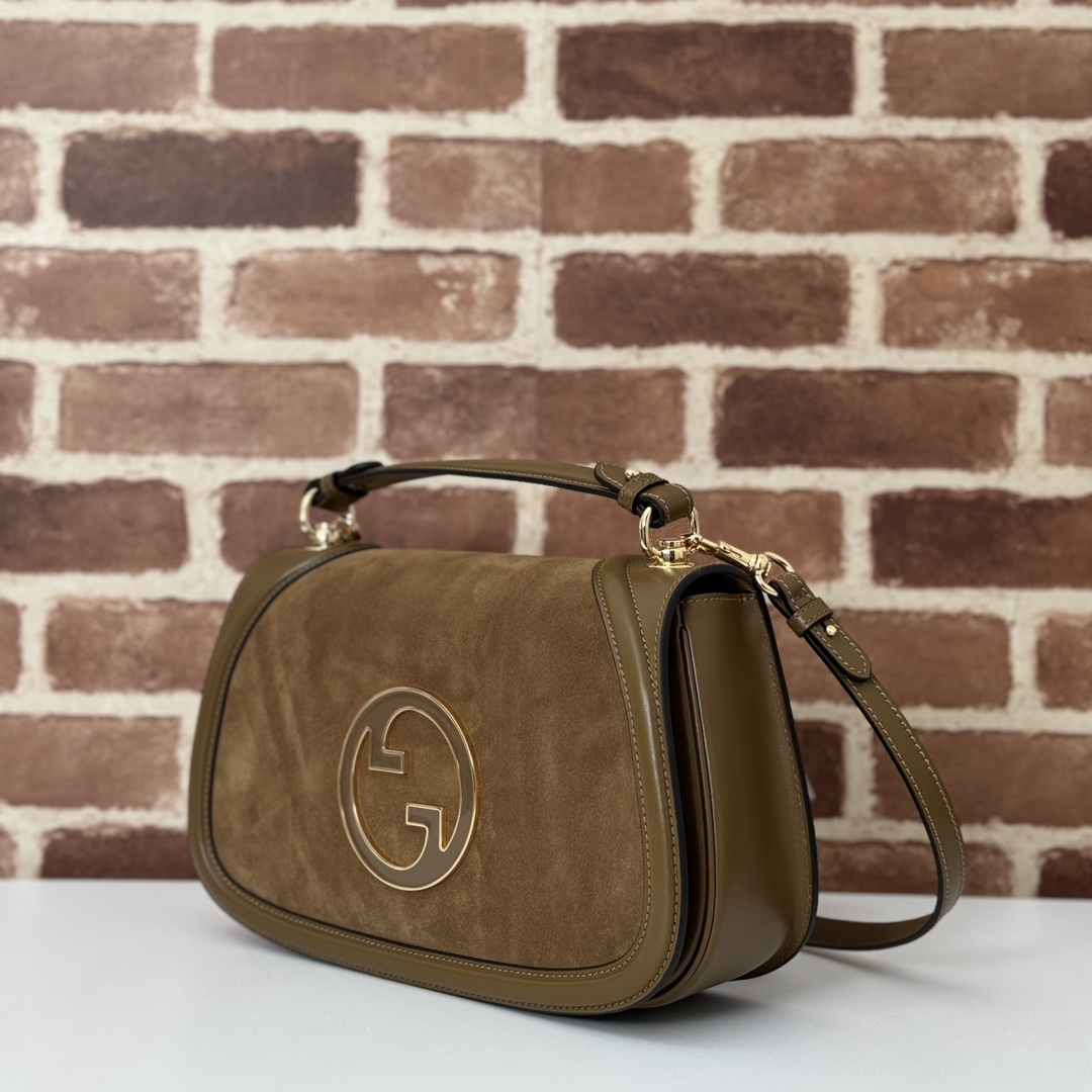 Gucci Blondie large top handle bag in light brown suede