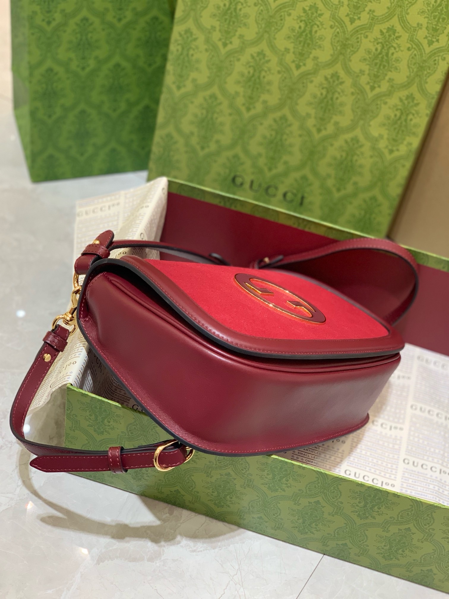 Gucci Blondie Medium Leather Tote Bag – Red