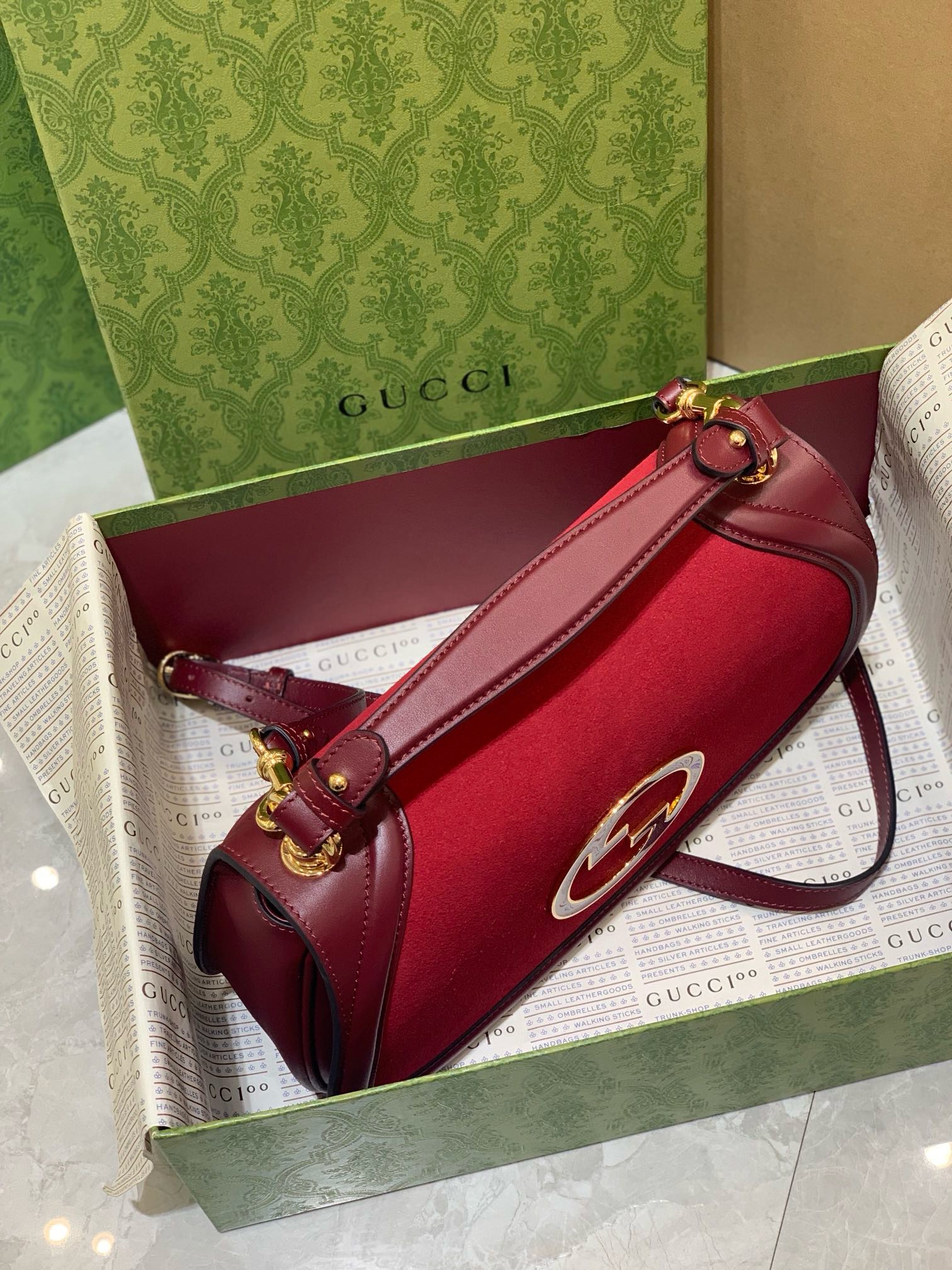 Gucci Blondie Medium Leather Tote Bag – Red