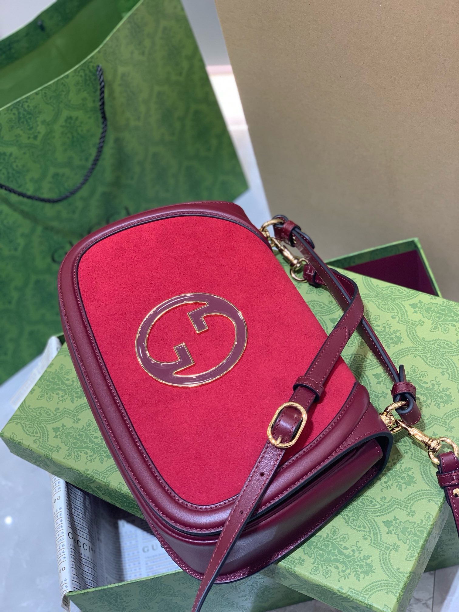 Gucci Blondie Medium Leather Tote Bag – Red