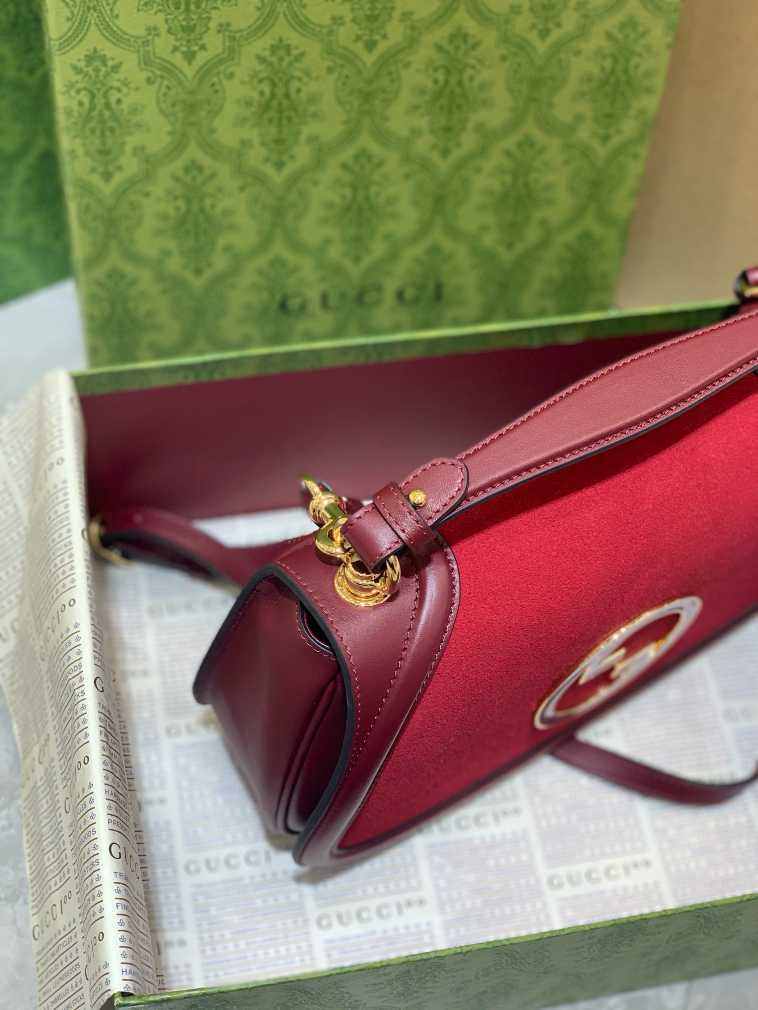 Gucci Blondie Medium Leather Tote Bag – Red