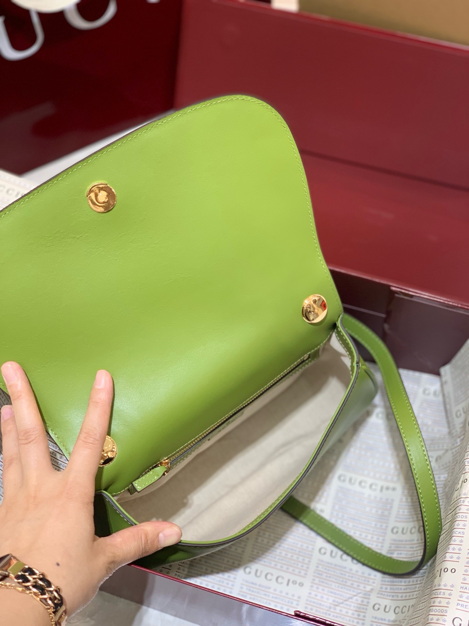Gucci Blondie Green Leather Bag | Stunning 2024 Top-Handle Design
