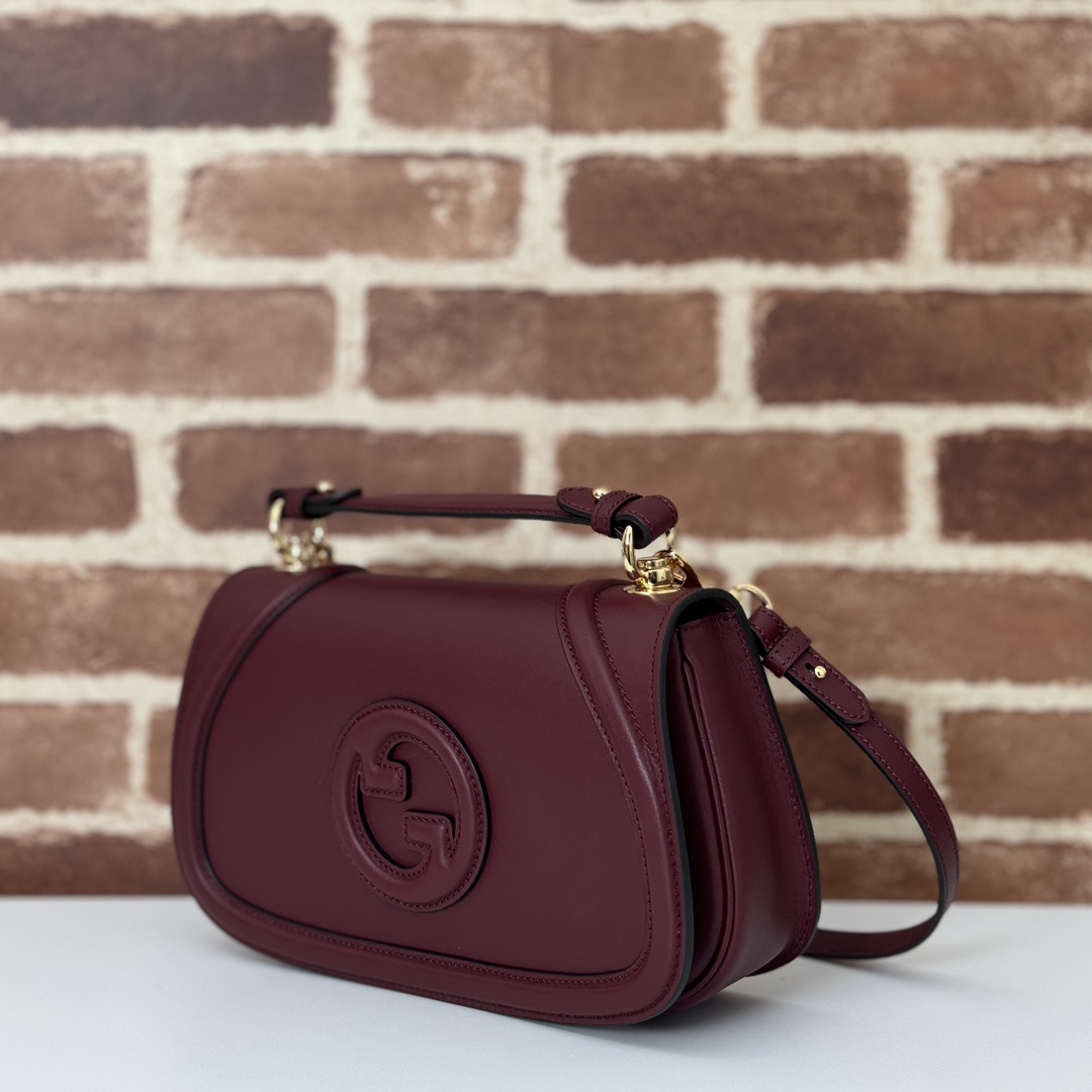 Gucci Blondie medium top handle bag in Rosso Ancora red leather | GUCCI