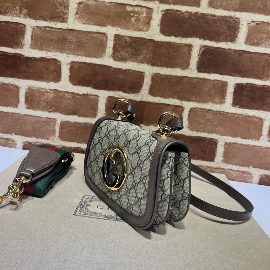 Gucci Blondie NM Chain Flap Bag GG Coated Canvas Small