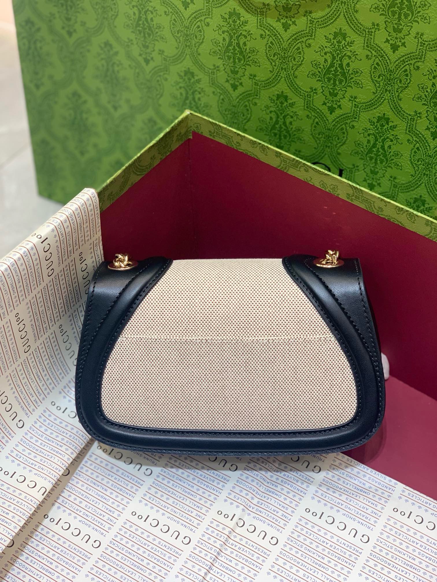 Gucci Blondie small shoulder bag in natural canvas