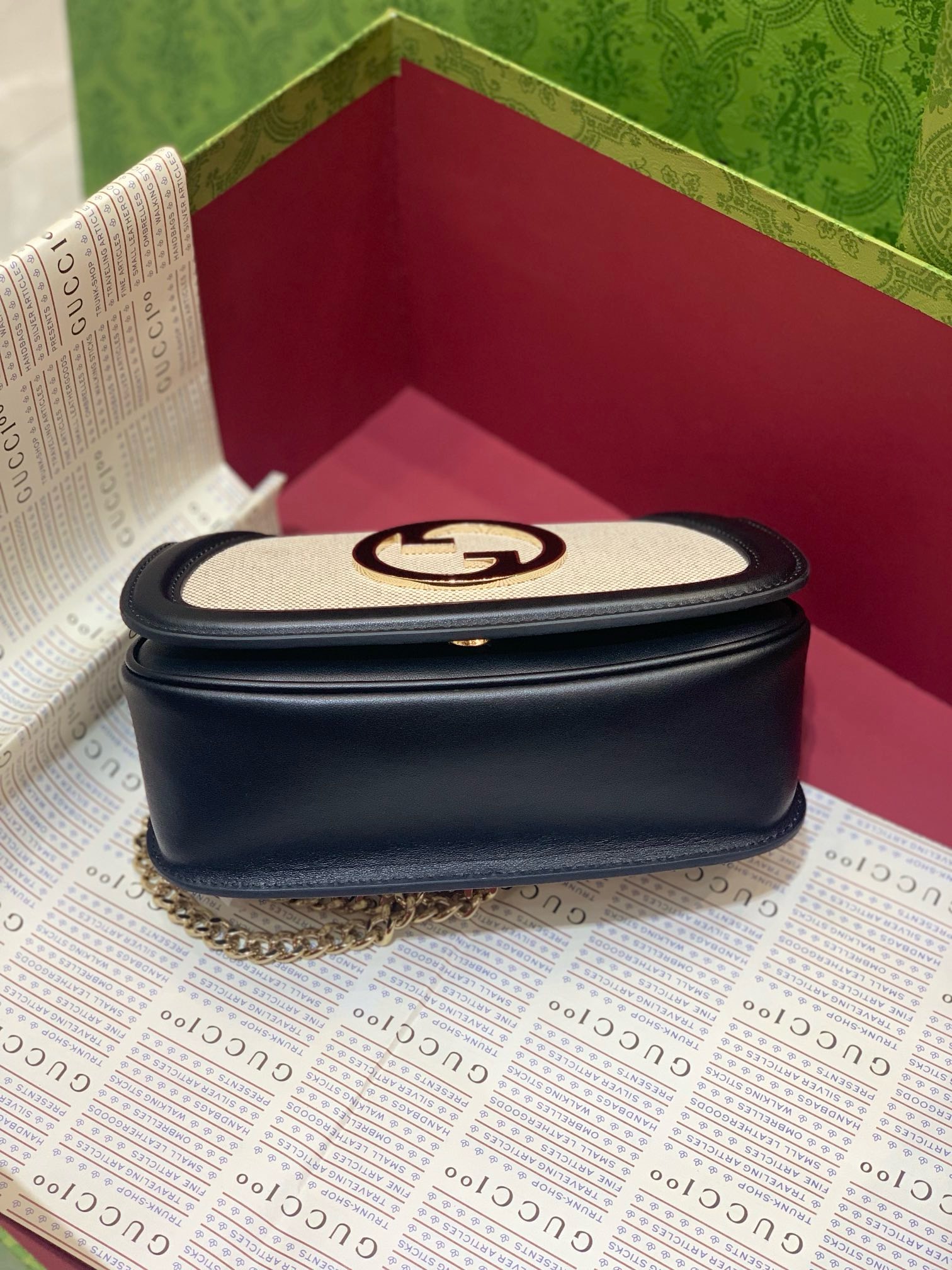 Gucci Blondie small shoulder bag in natural canvas