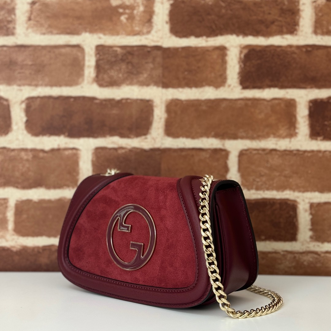 Gucci Blondie small shoulder bag in Rosso Ancora red leather | GUCCI