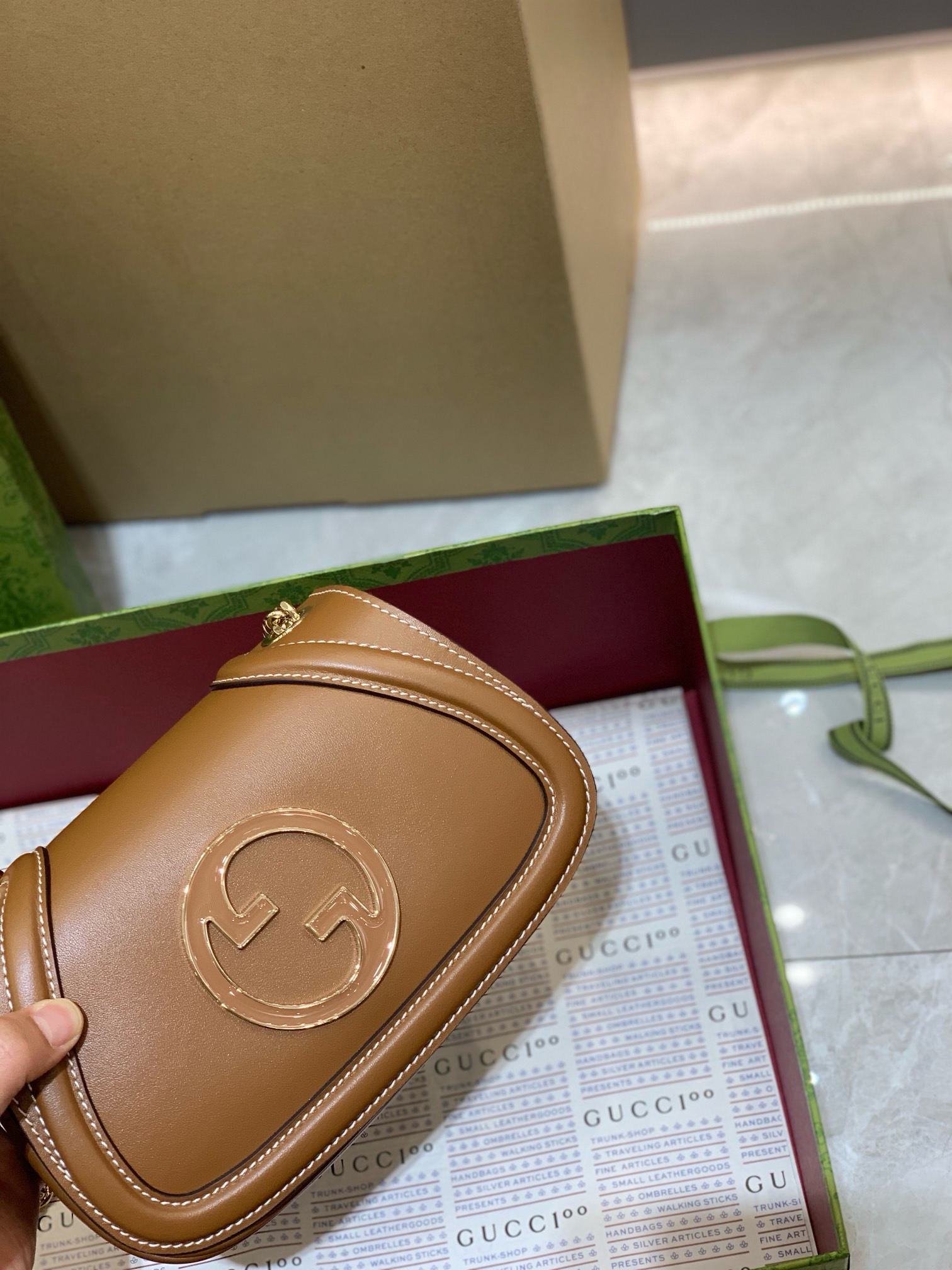 Gucci Blondie Small Top Handle Bag Brown