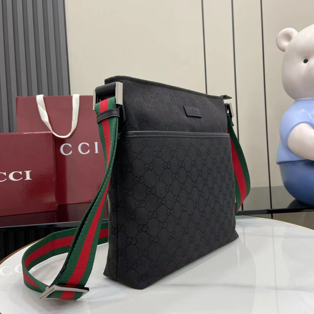 Gucci Borsello Messenger Nero Uomo Tessuto GG Canvas