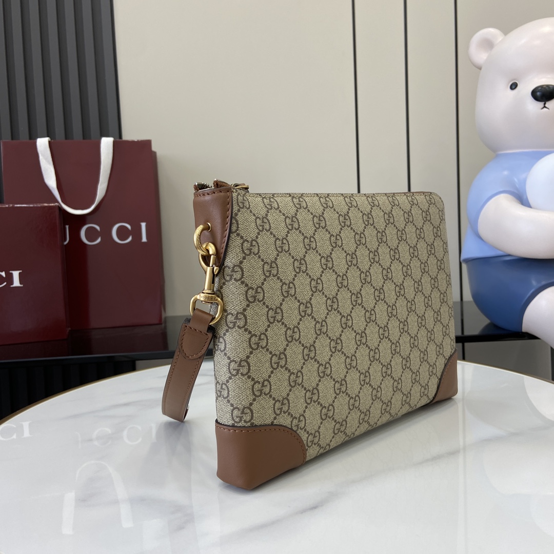 Gucci Brown GG Emblem Small Business Case in