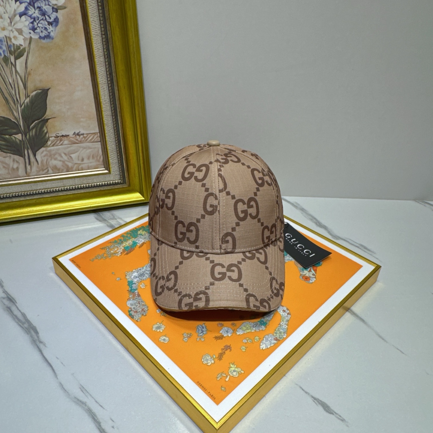 Gucci Beige GG Cap - Gucci Beige GG Canvas Baseball Cap - Adjustable