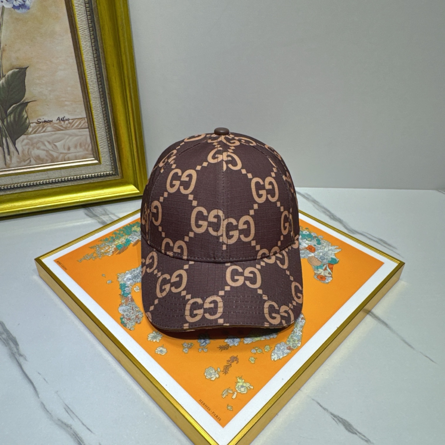 Gucci Brown GG Baseball Cap - Gucci Brown GG Supreme Baseball Cap