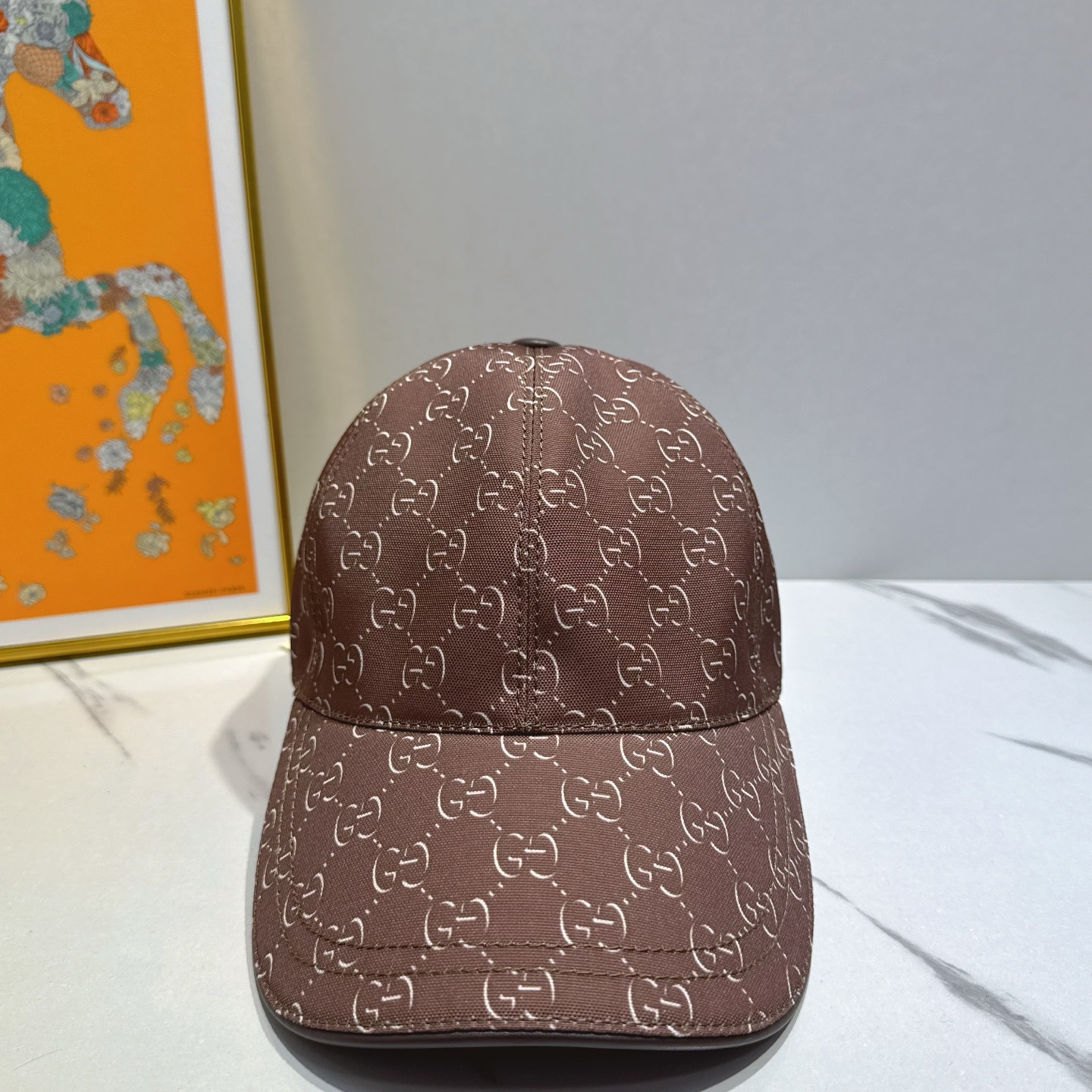 Gucci Brown Monogram Cap - Gucci Brown Monogram Baseball Cap