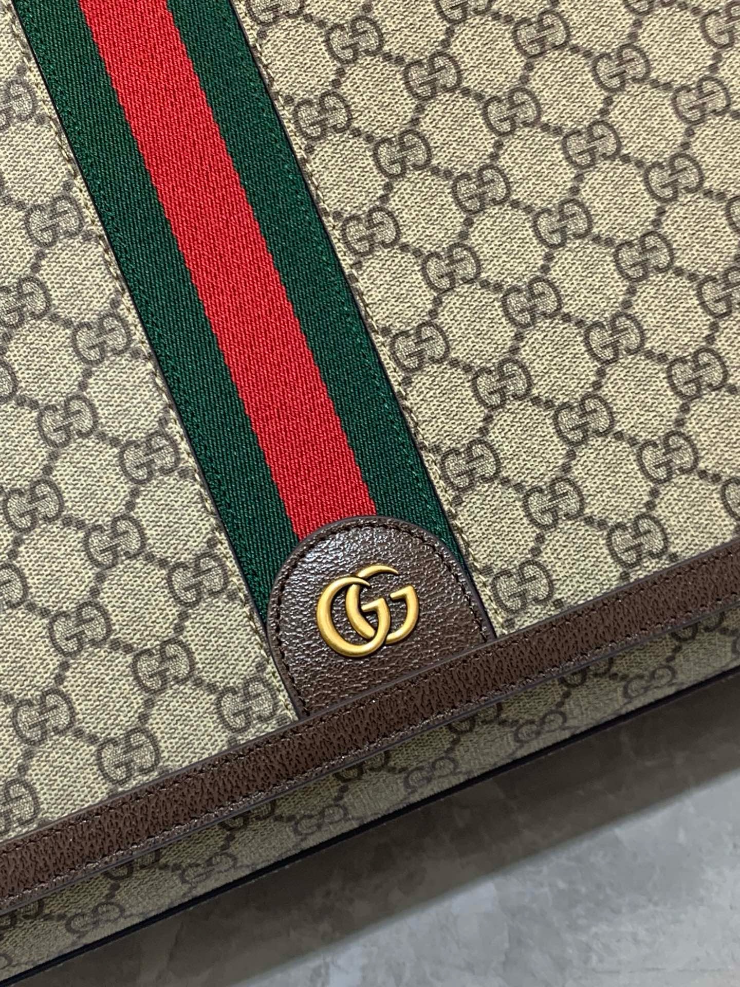 Gucci Brown Large GG Diaper Bag in GG Supreme Canvas