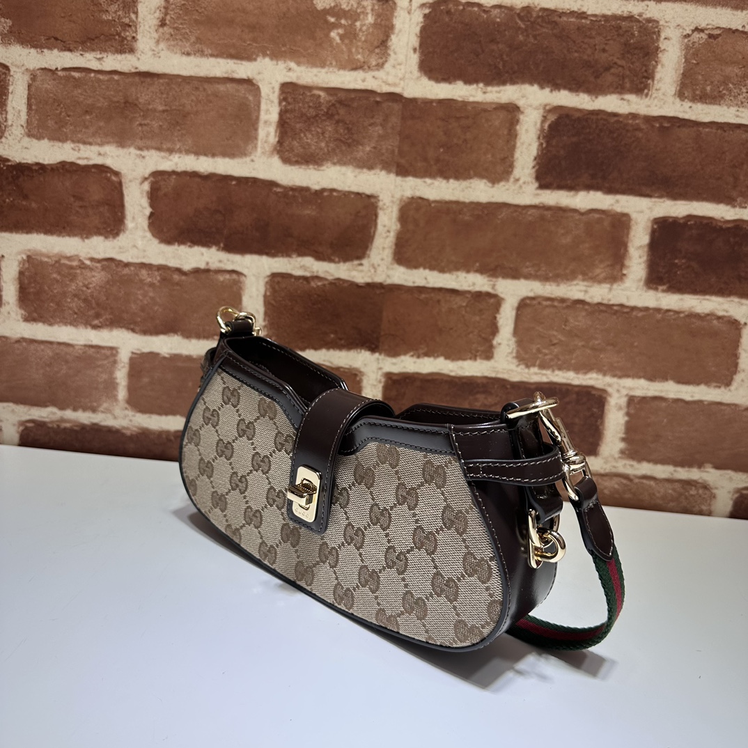 Gucci Brown Mini Moon Side Shoulder Bag in GG Canvas for Women Online