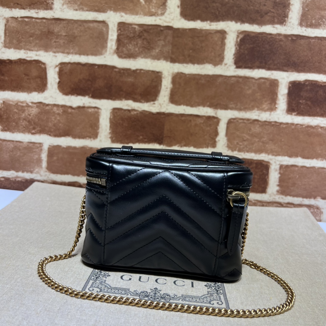 GUCCI Calfskin Matelasse Chevron Mini GG Marmont Top