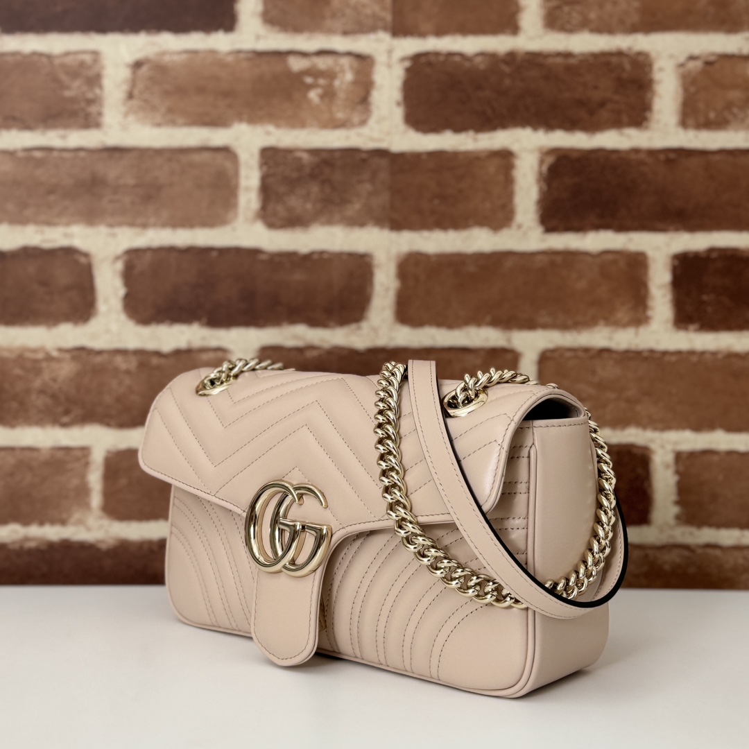 GUCCI Calfskin Matelasse Medium GG Marmont Shoulder