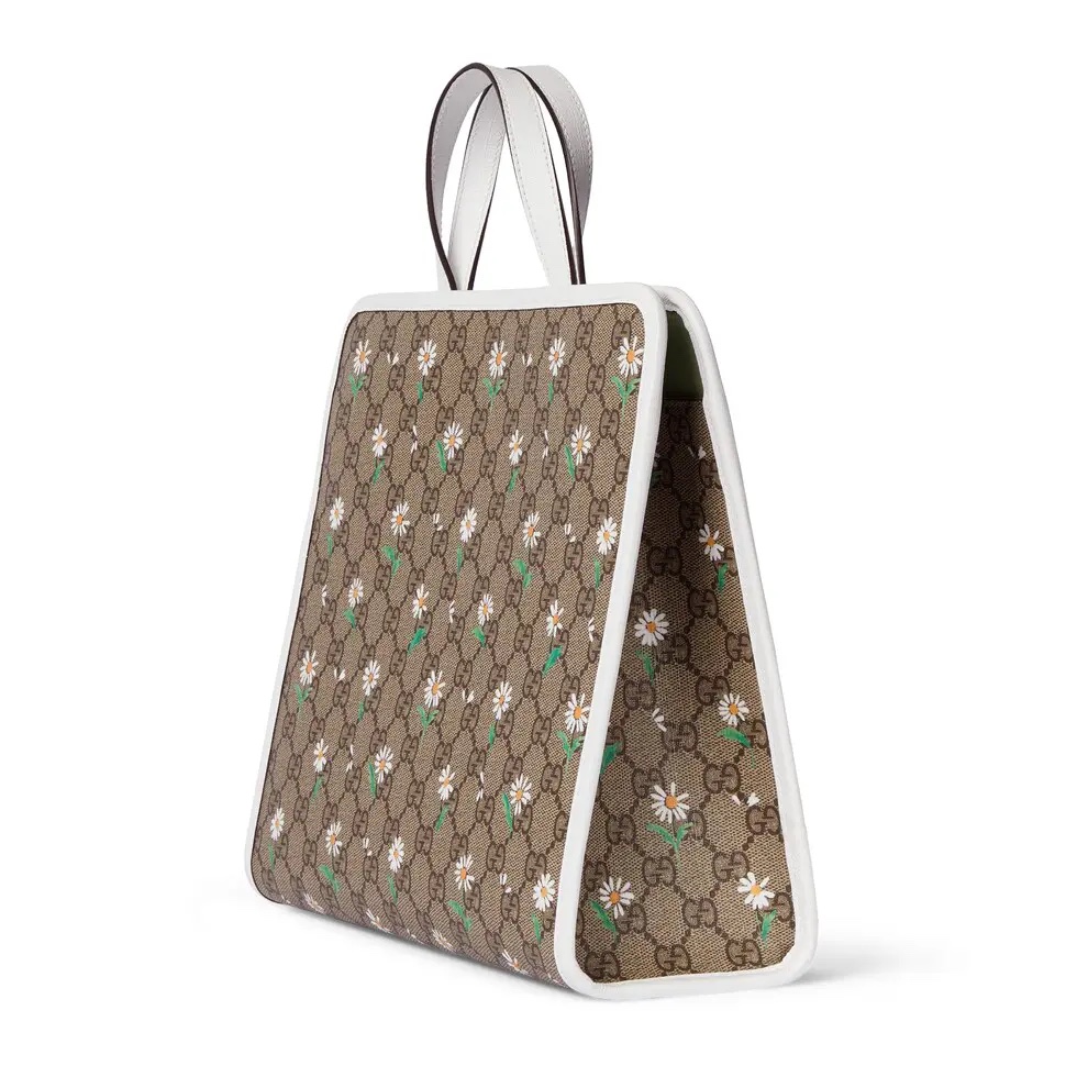 Gucci Children's printed GG tote bag in beige and brown GG Suprem