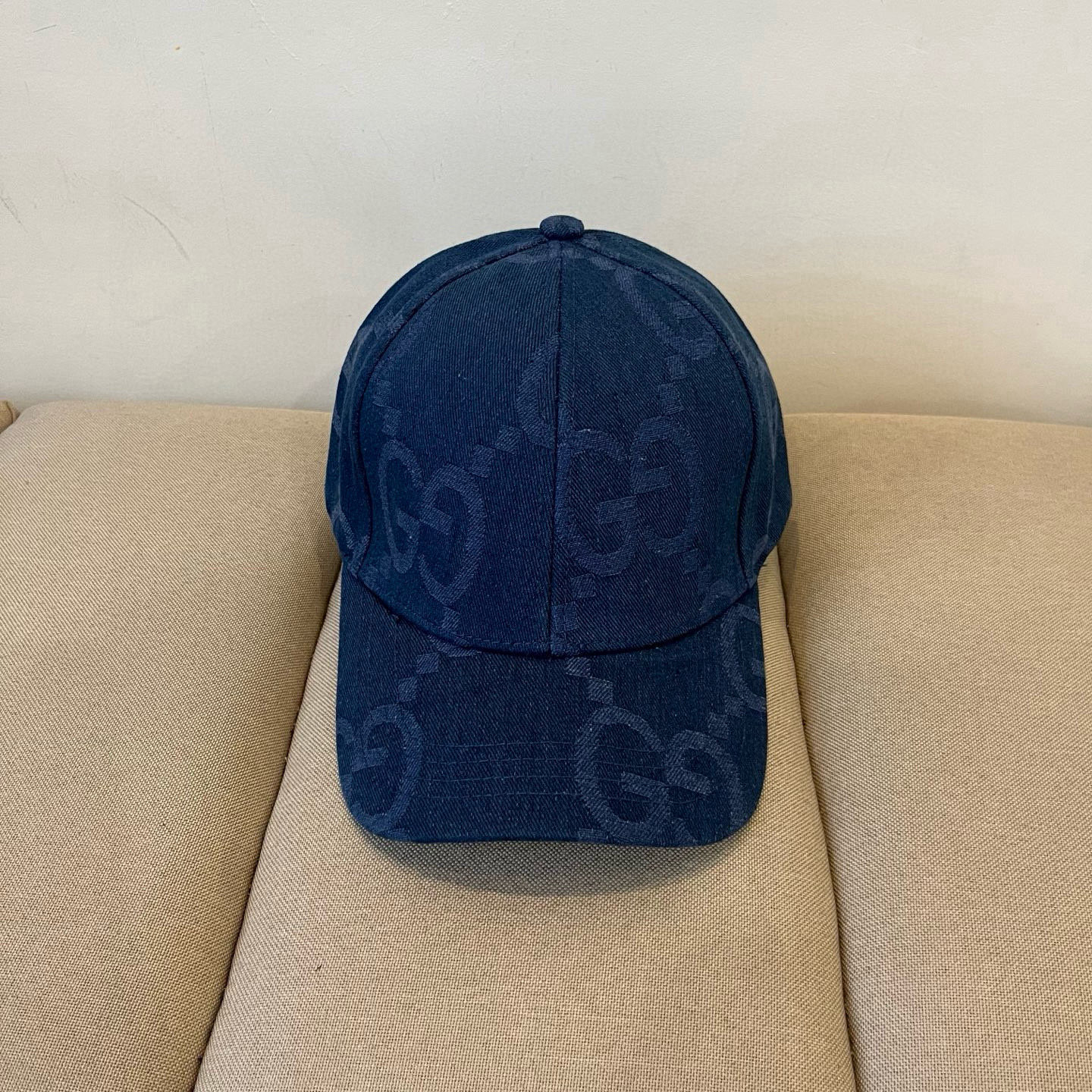 Gucci Navy GG Canvas Baseball Cap - Designer Headwear