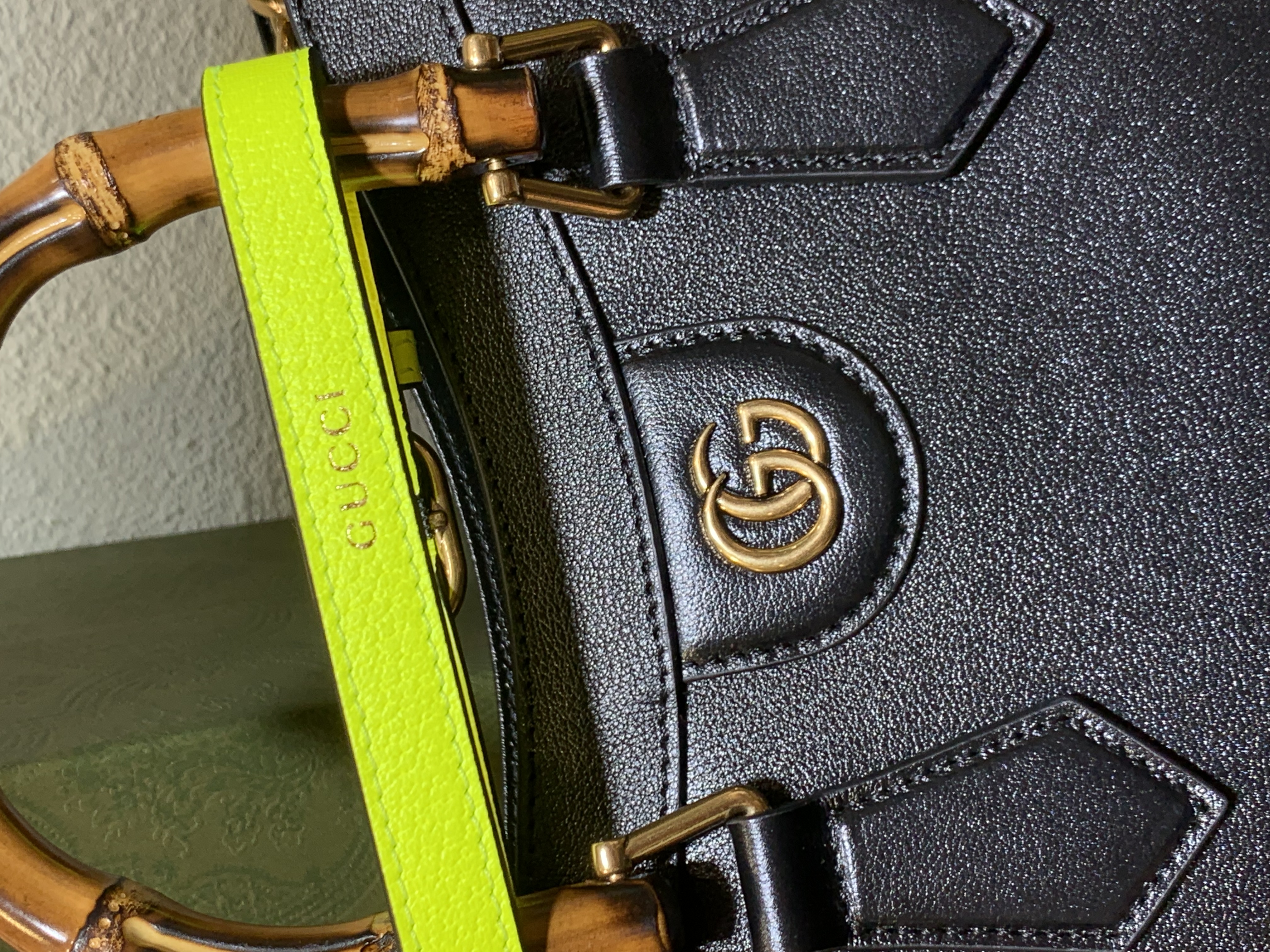 Stunning Gucci Diana Black Leather Tote 2024 with Bamboo Handle