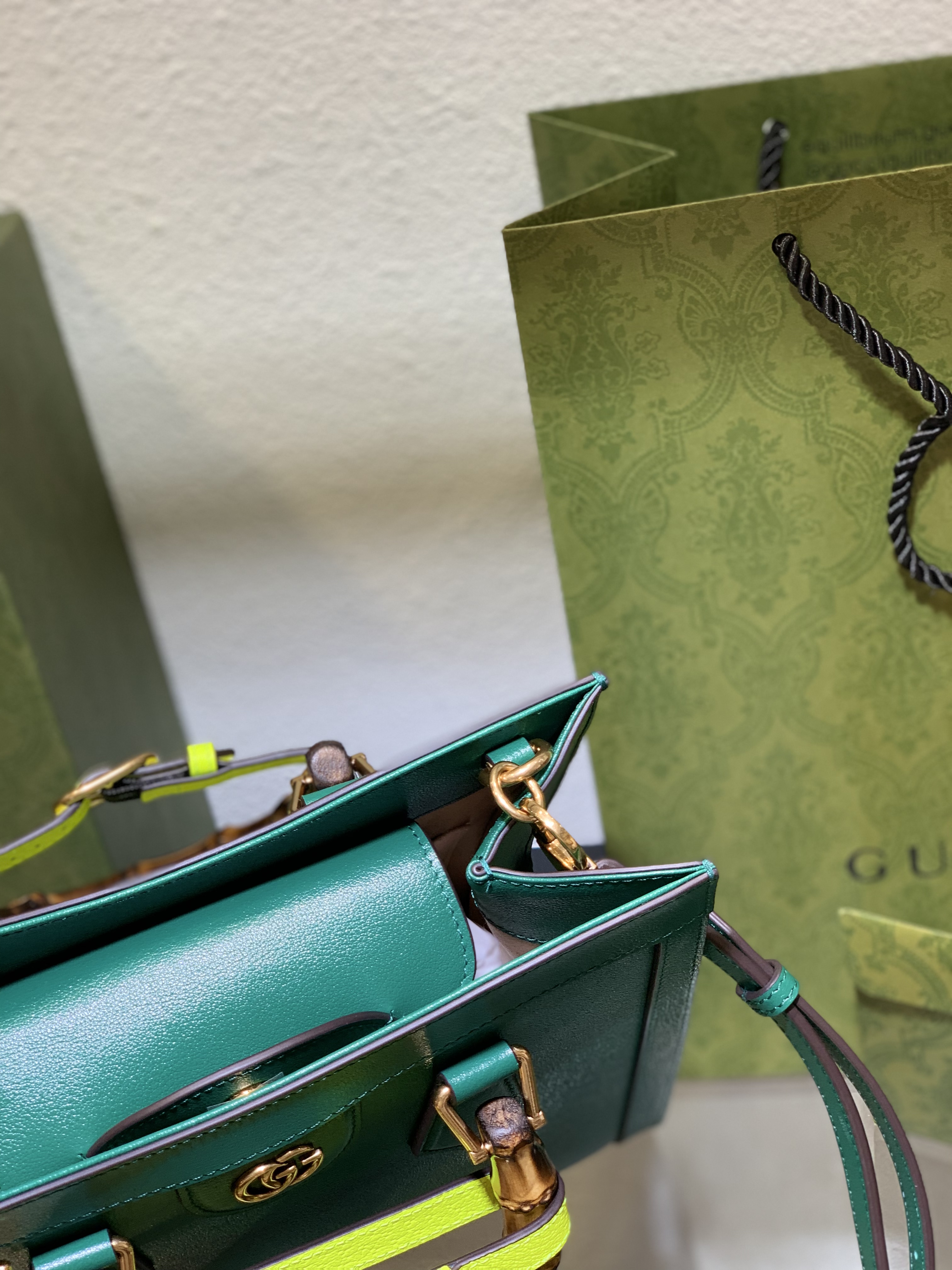 Gucci Diana Emerald Bamboo Tote | Stunning 2024 Mini Handbag