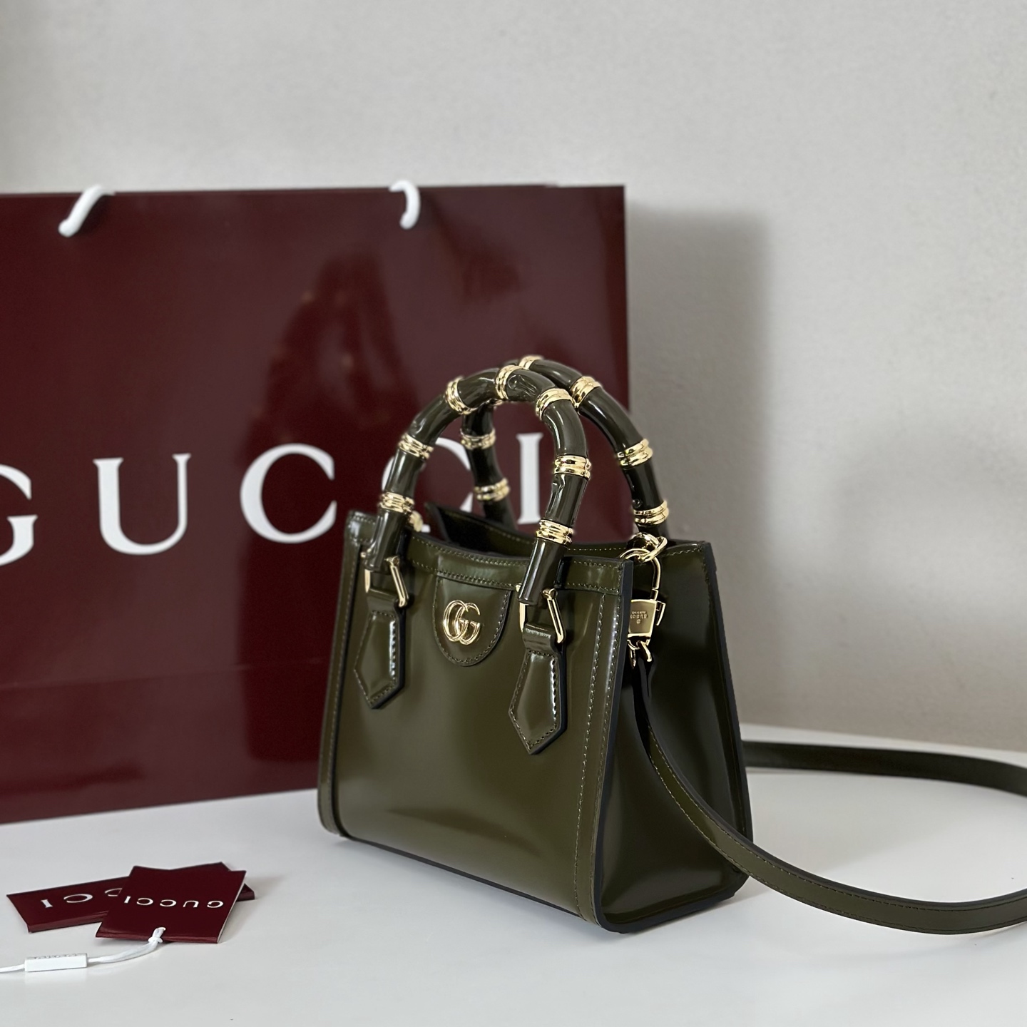 Gucci Diana small tote bag in forest green