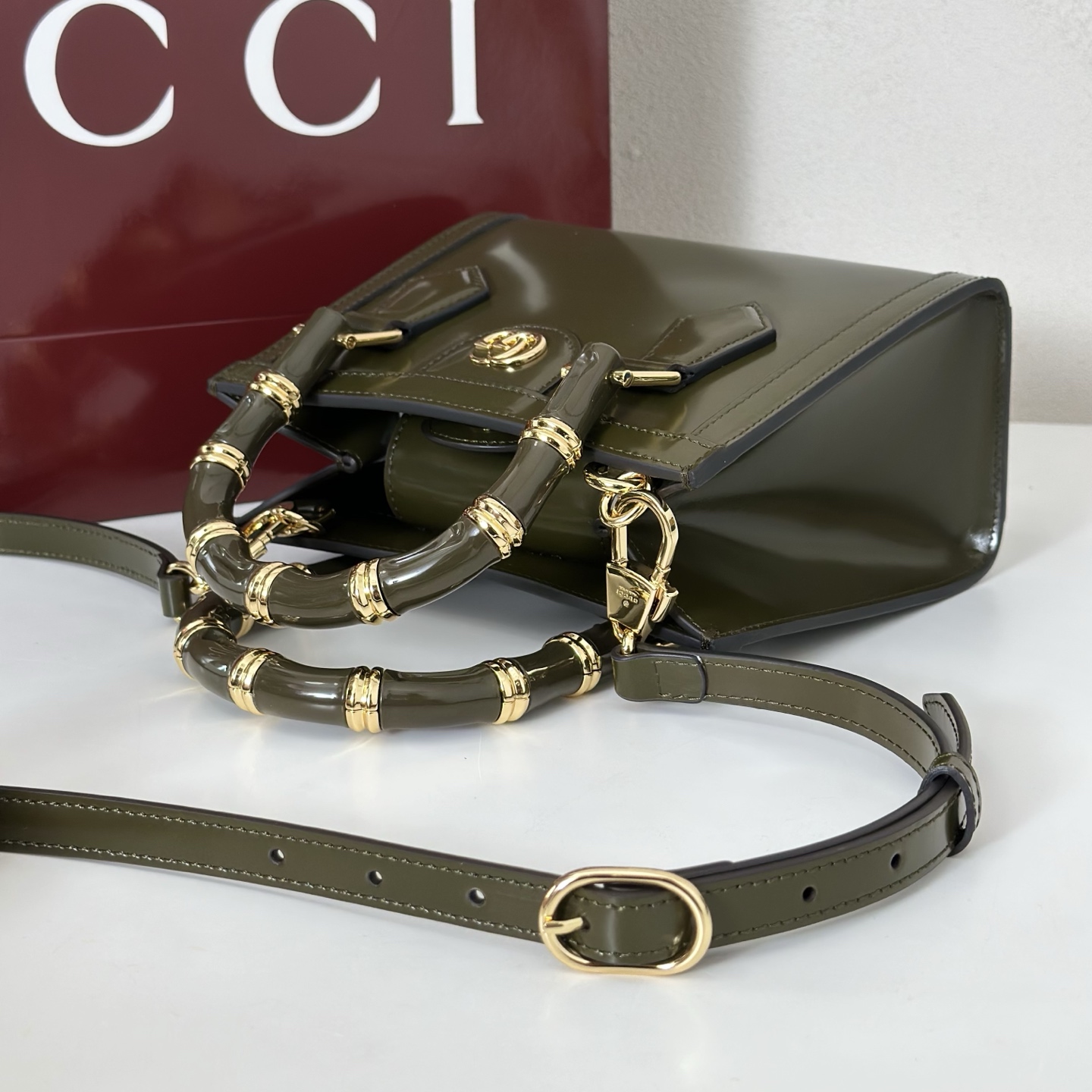 Gucci Diana small tote bag in forest green