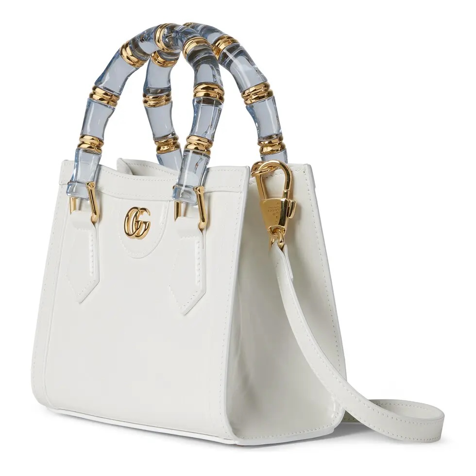 Gucci Diana small tote bag in White Leather | GUCCI