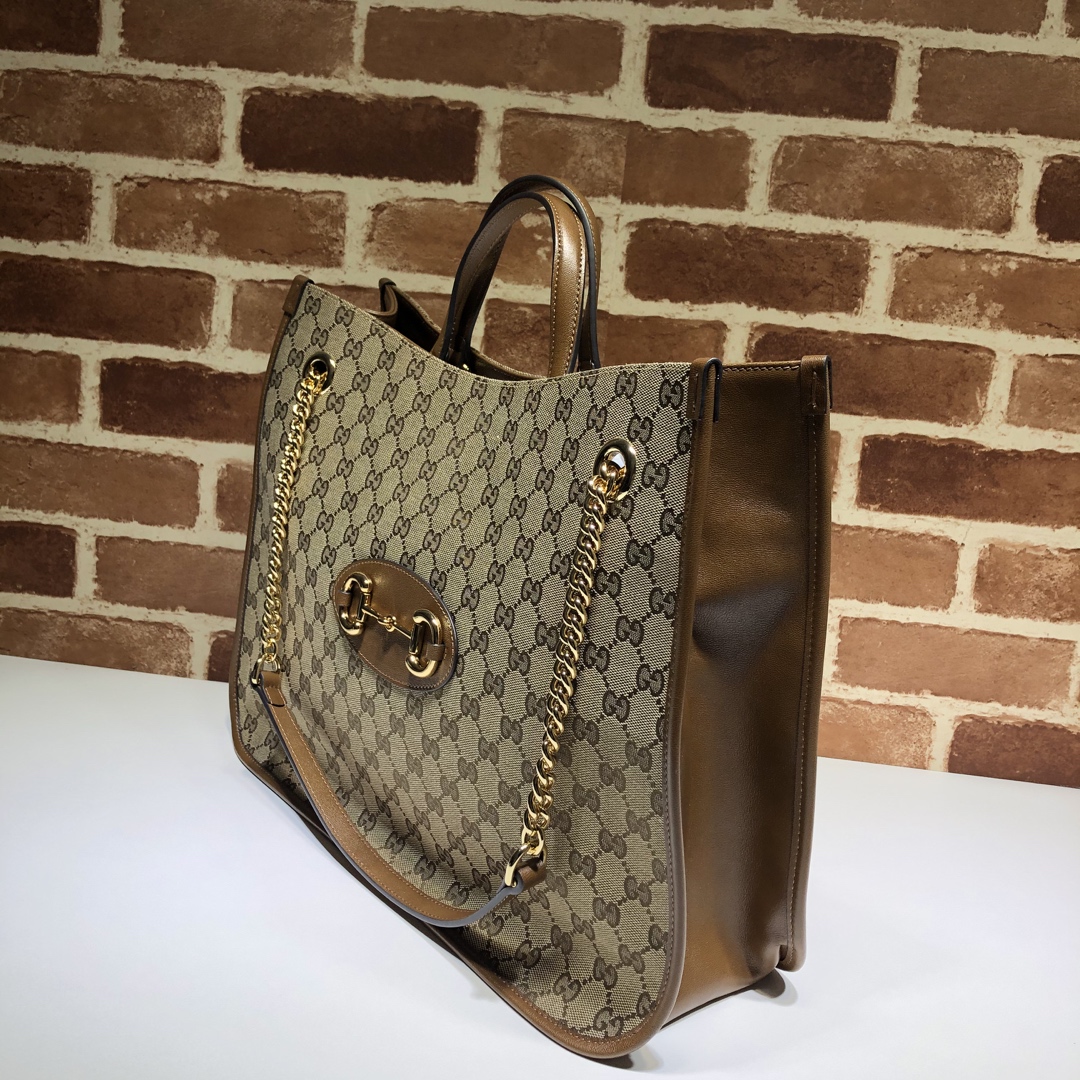 Gucci GG Canvas Horsebit 1955 Medium Tote Bag Shoulder Bag