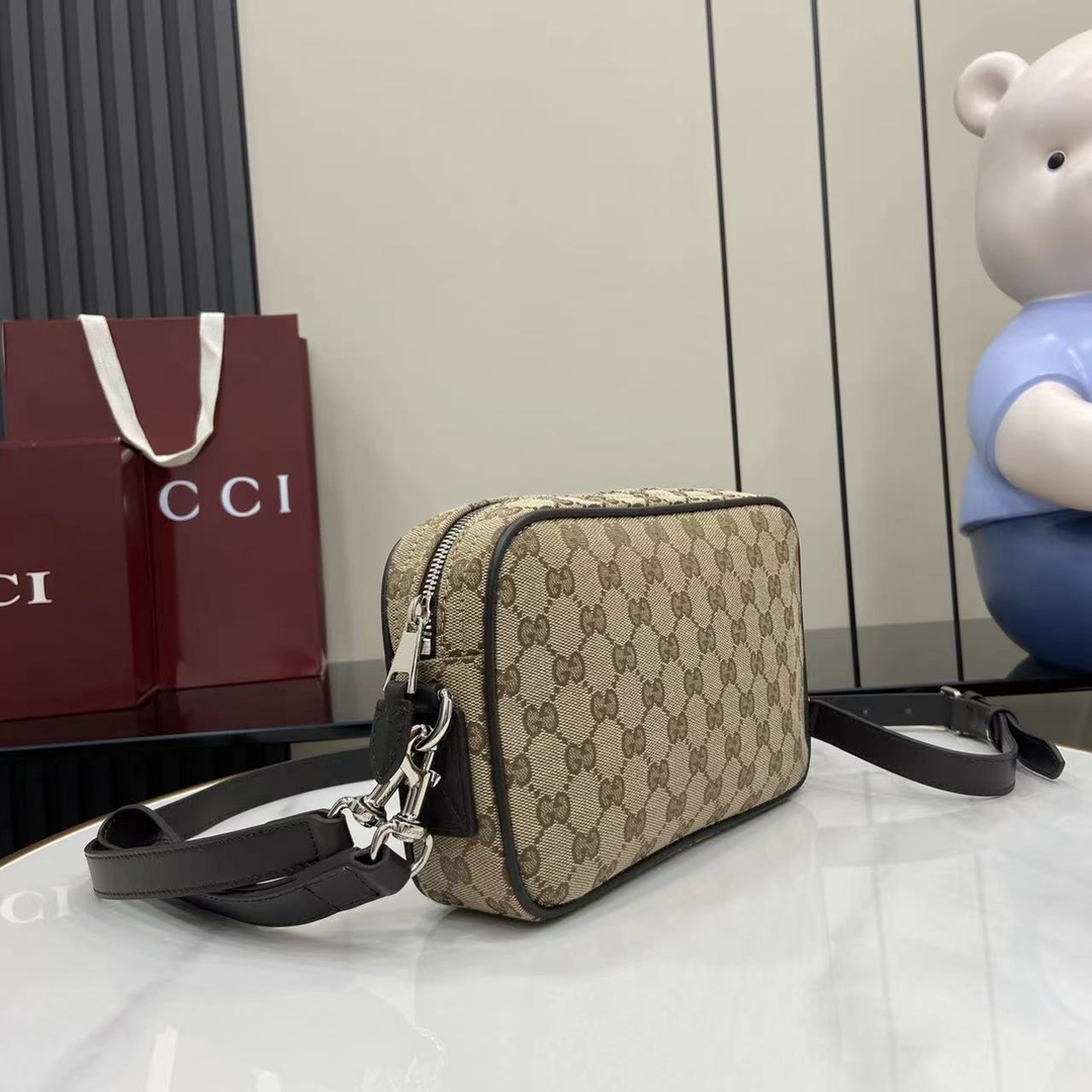 Gucci GG canvas small crossbody bag in beige and brown GG canvas