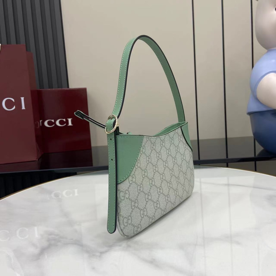 Gucci Gg Emblem Small Coated Fabric & Leather Hobo Bag