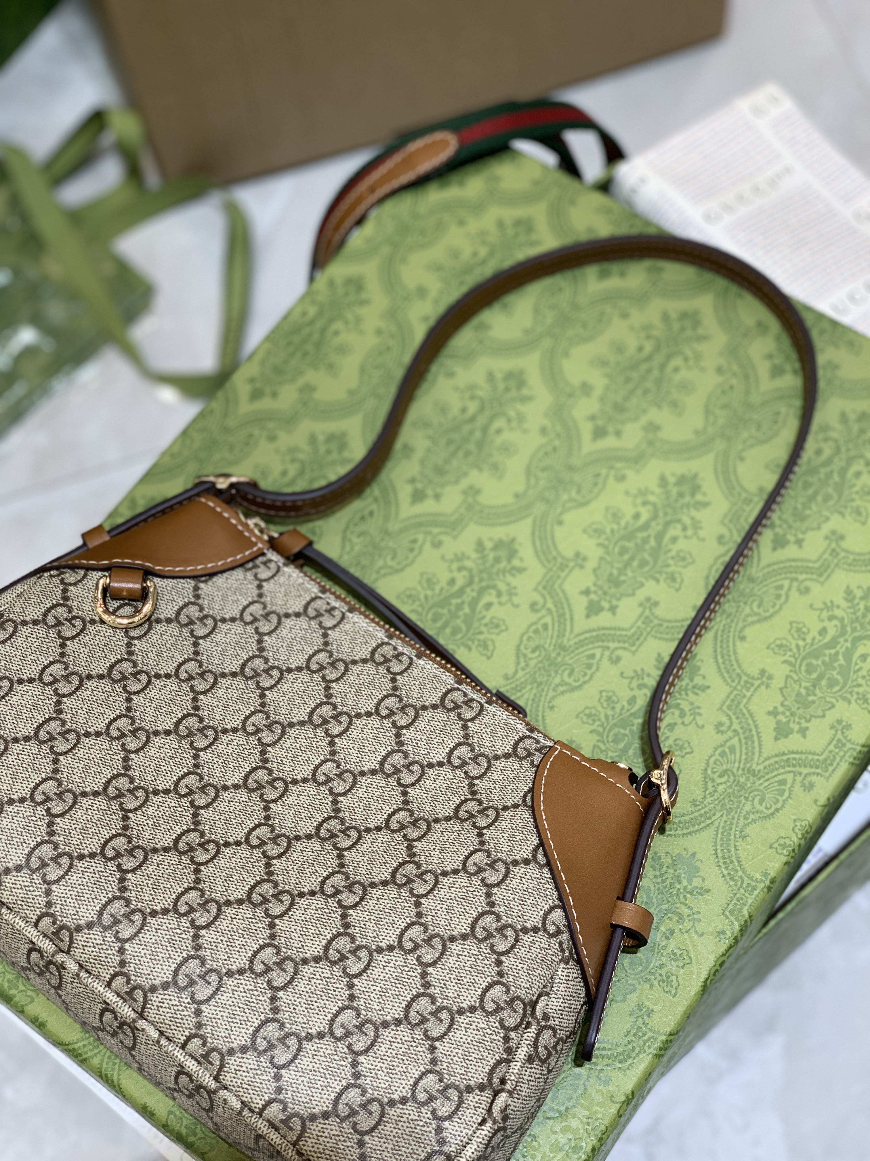 Gucci GG Emblem Small Shoulder Bag 'Beige'